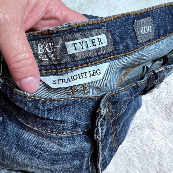 BKE Denim Tyler Straight Leg 40R Jeans Relaxed Fit Performance Stretch Mid Rise - Picture 3 of 5